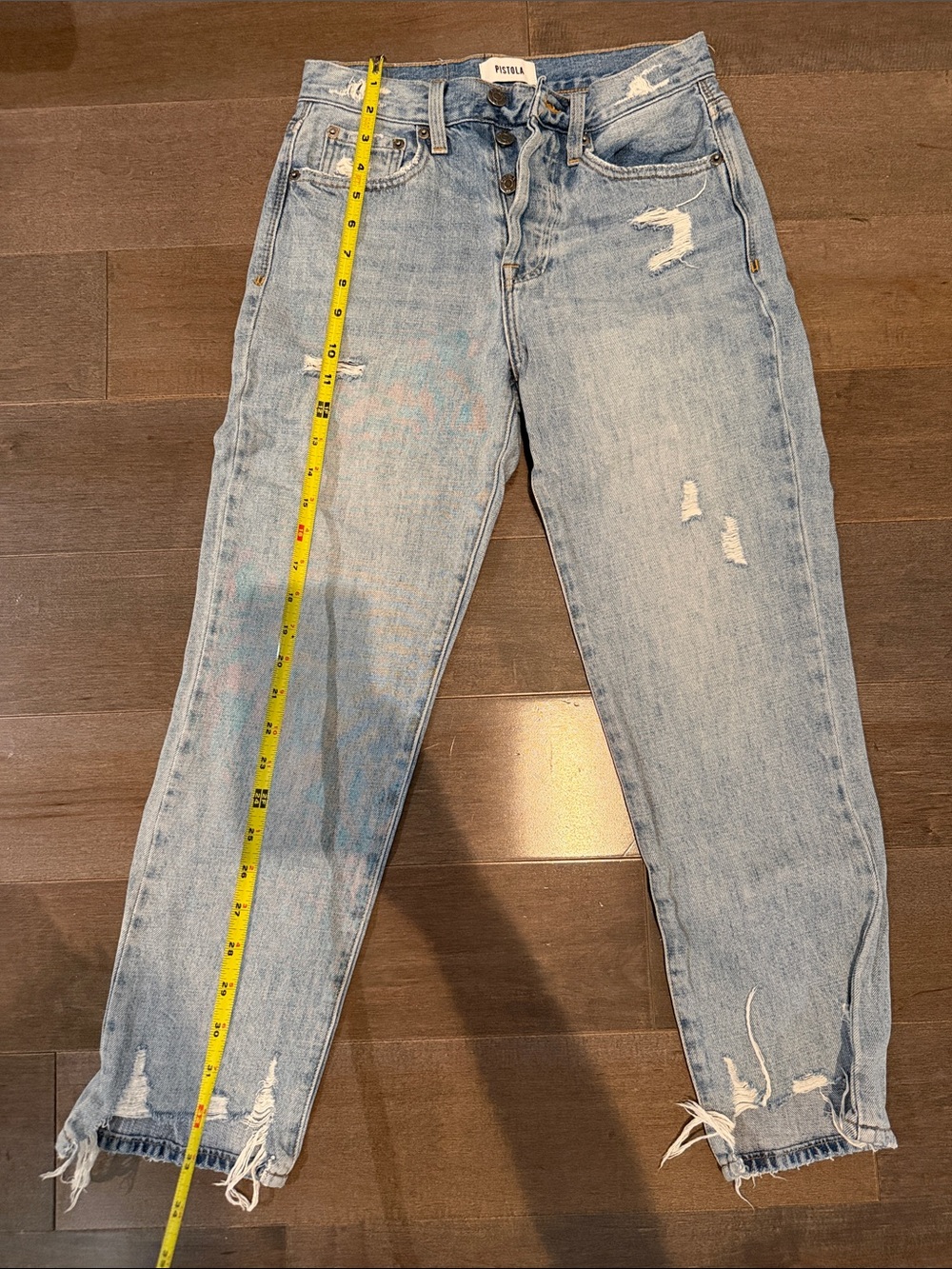 pistola Light Wash Distressed Boyfriend Jeans